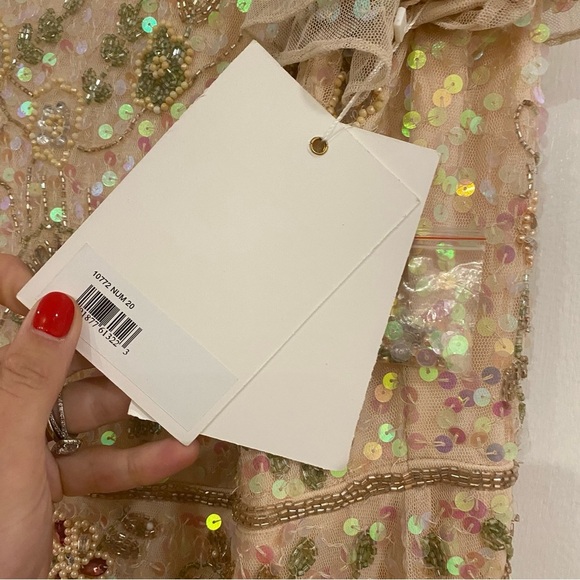 Mac Duggal | 10772 Embellished Ruffled Cap Sleeve V Neck Gown Size 20 NEW - Picture 7 of 10